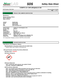 Thumbnail of document Data Sheet - Ethylene Calibration Gas
